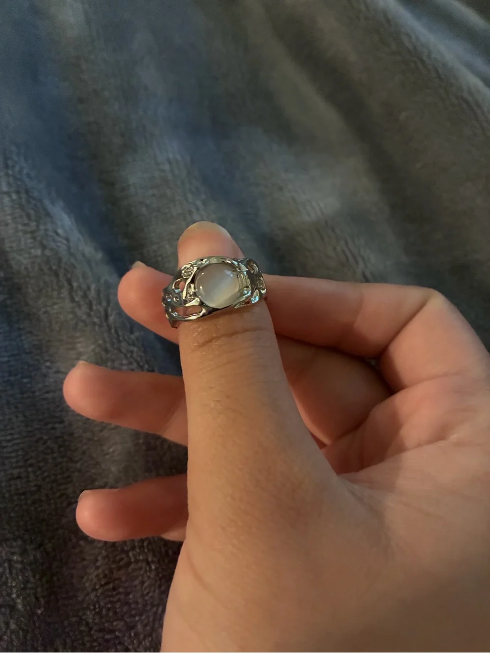 White Opal Ring